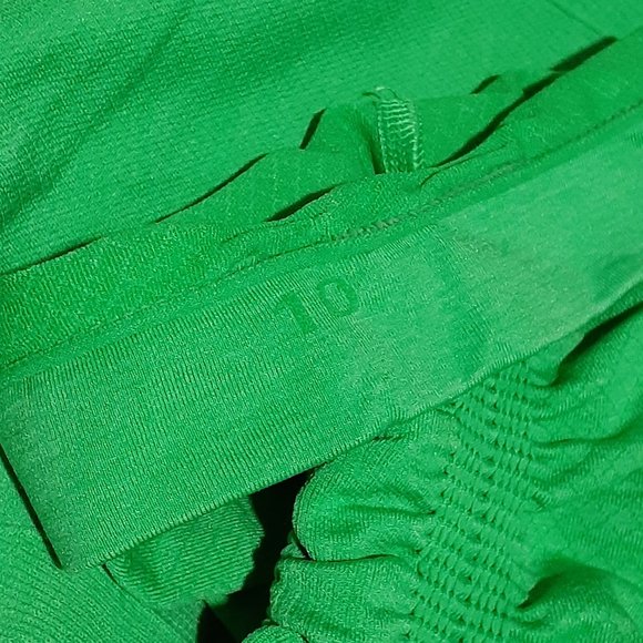 Lululemon Women’s In The Flow Crop Ribbed Ruched Leggings Green Size 10 Size:	10 - Picture 6 of 6